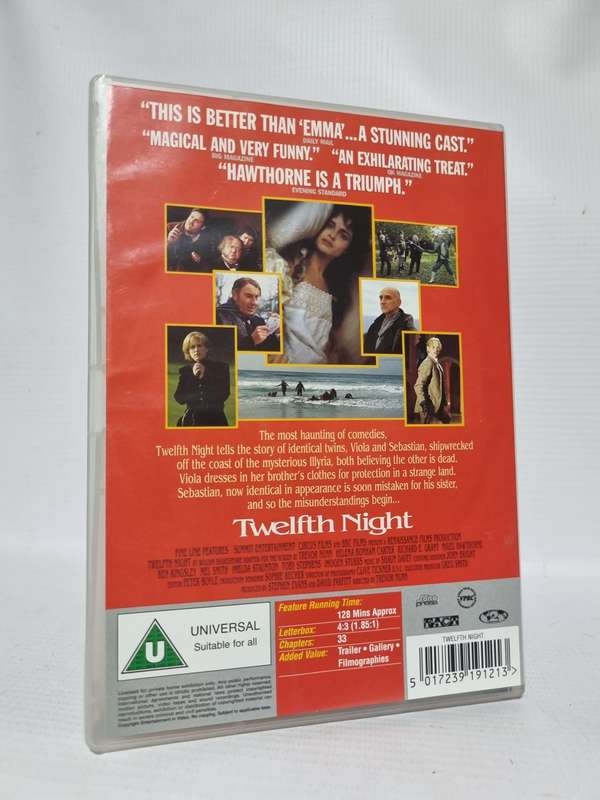 Twelfth Night DVD - Helena Bonham Carter & Ben Kingsley