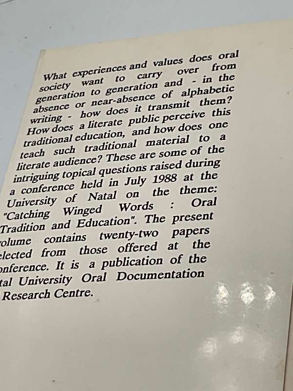 Oral Tradition and Education -  Edgard Sienaert and Nigel Bell | Signed and inscribed