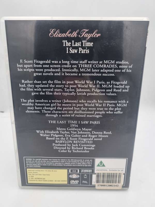 The Last Time I Saw Paris DVD - Elizabeth Taylor
