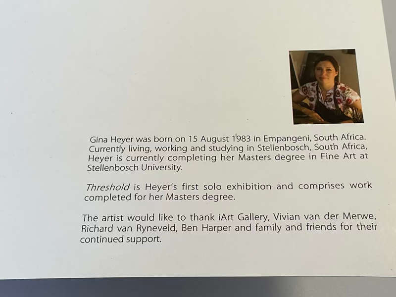 Gina Heyer | Threshold 3 - 18 February 2010 Exhibition Pamphlet 16 pages