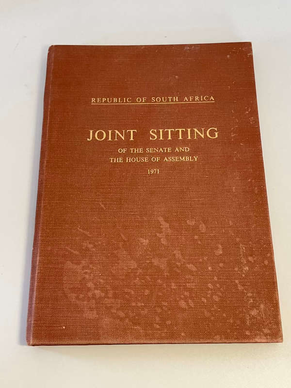 RSA Joint Sitting of the Senate and the House of Assembly 1971 Constitutional Amendment Bill 1971