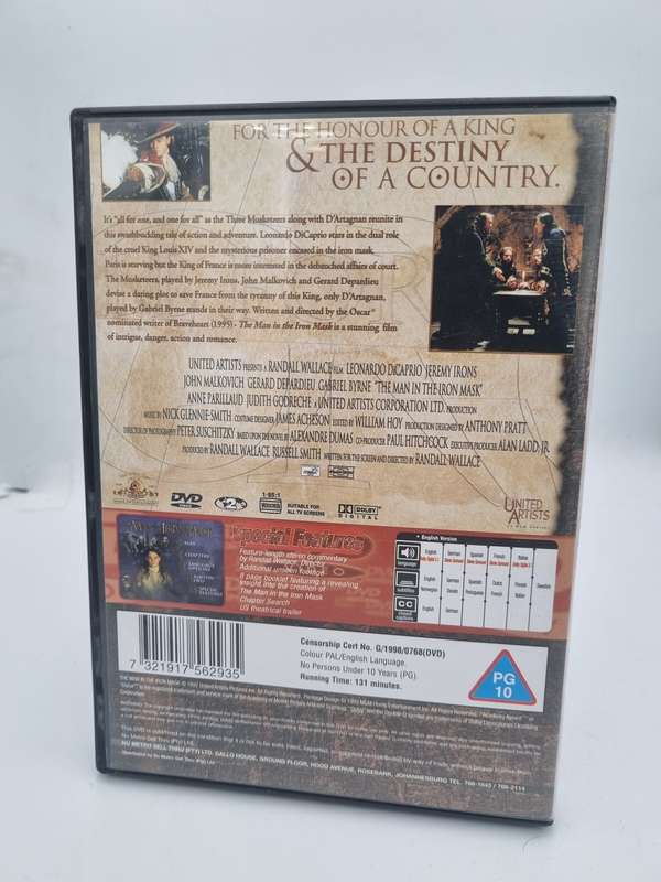 The Man in the Iron Mask DVD - Leonardo DiCaprio