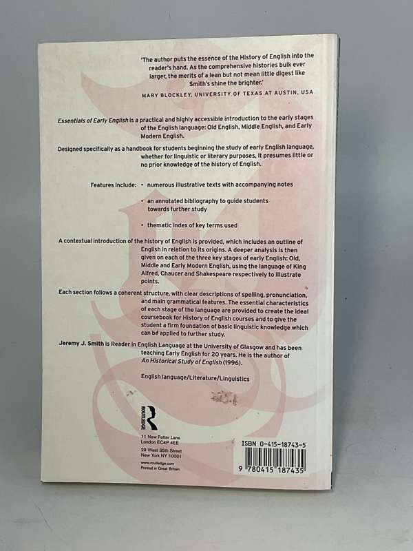 Essentials of Early English by Jeremy Smith | Routledge 1999
