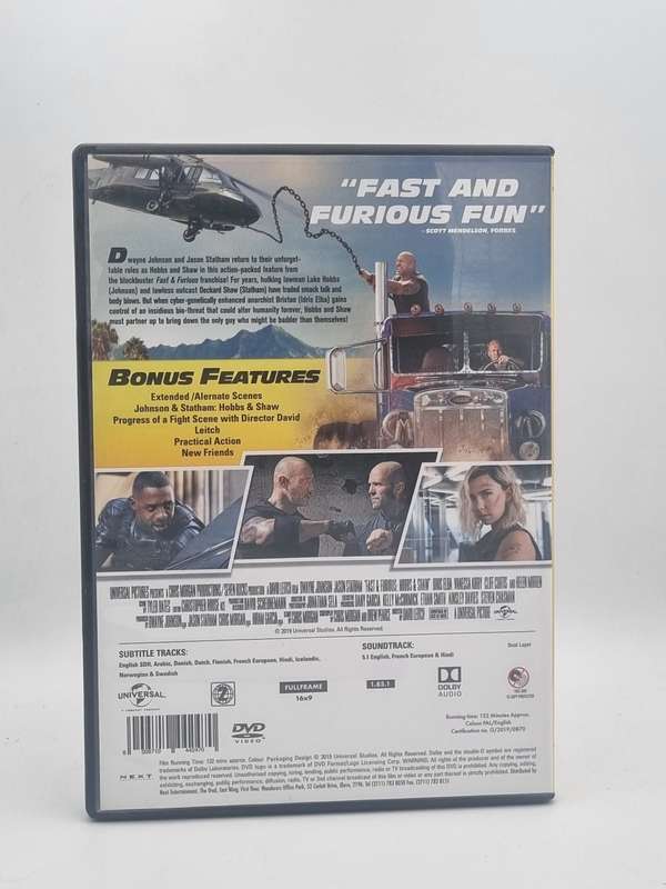 Fast & Furious Hobbs & Shaw DVD