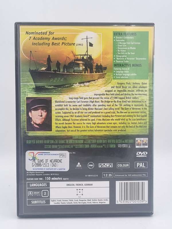 The Guns of Navarone DVD - Gregory Peck, David Niven & Anthony Quinn
