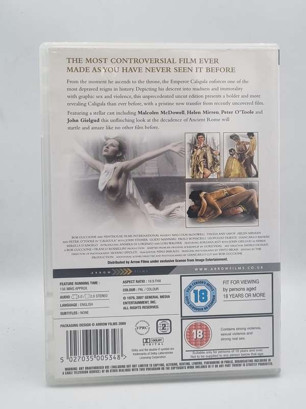 Caligula DVD - Malcolm McDowell, Helen Mirren, Peter O`Toole & John Gielgud