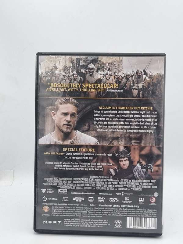 King Arthur Legend of the Sword DVD - Charlie Hunnan & Jude Law