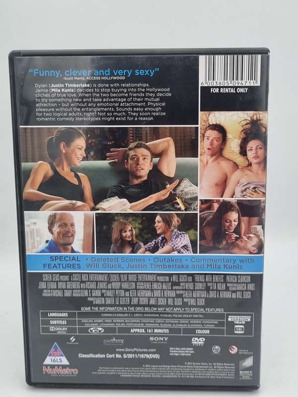 Friends with Benefits DVD - Justin Timberlake & Mila Kunis