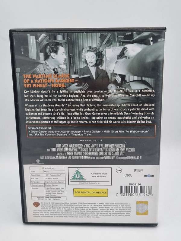 Mrs Miniver DVD - Greer Gardon & Walter PIdgeon
