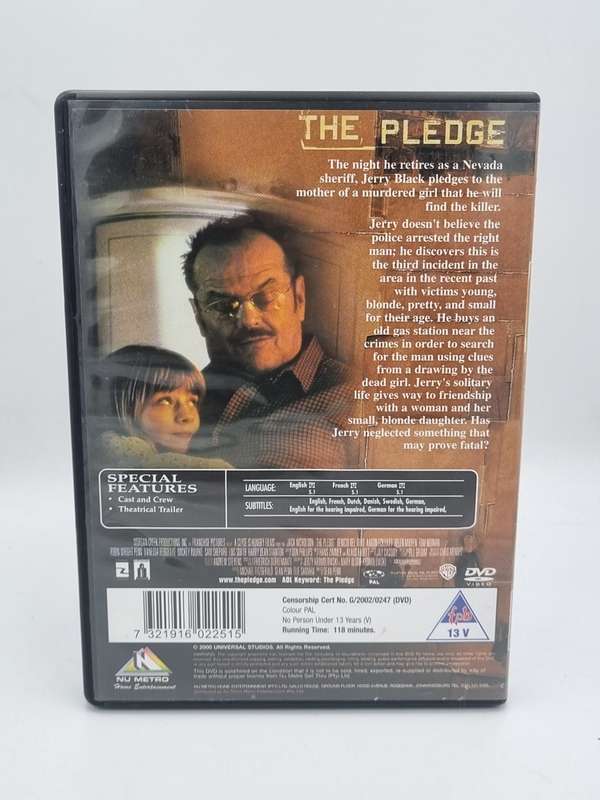 The Pledge DVD - Jack Nicholson