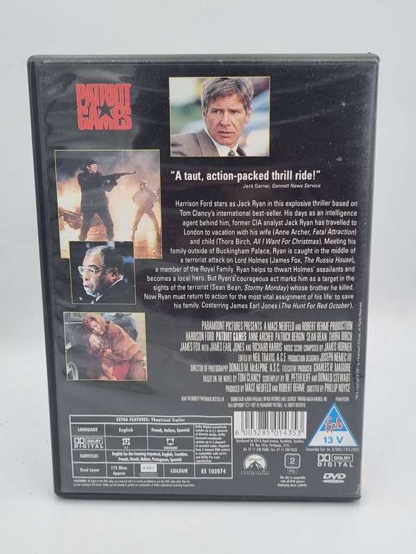 Patriot Games DVD - Harrison Ford