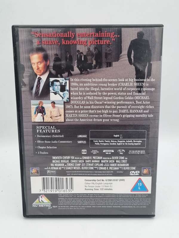 Wall Street DVD - Michael Douglas, Charlie Sheen & Daryl Hannah