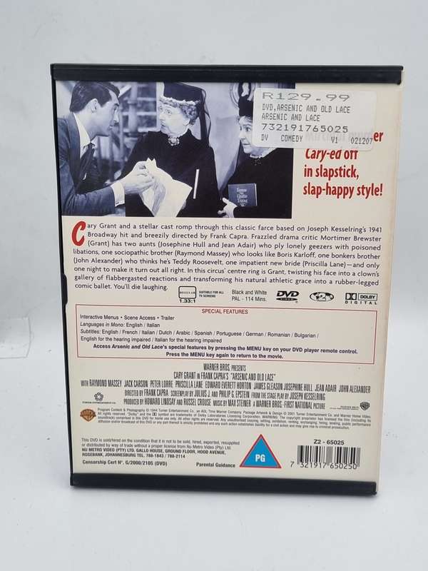 Arsenic and Old Lace DVD - Cary Grant