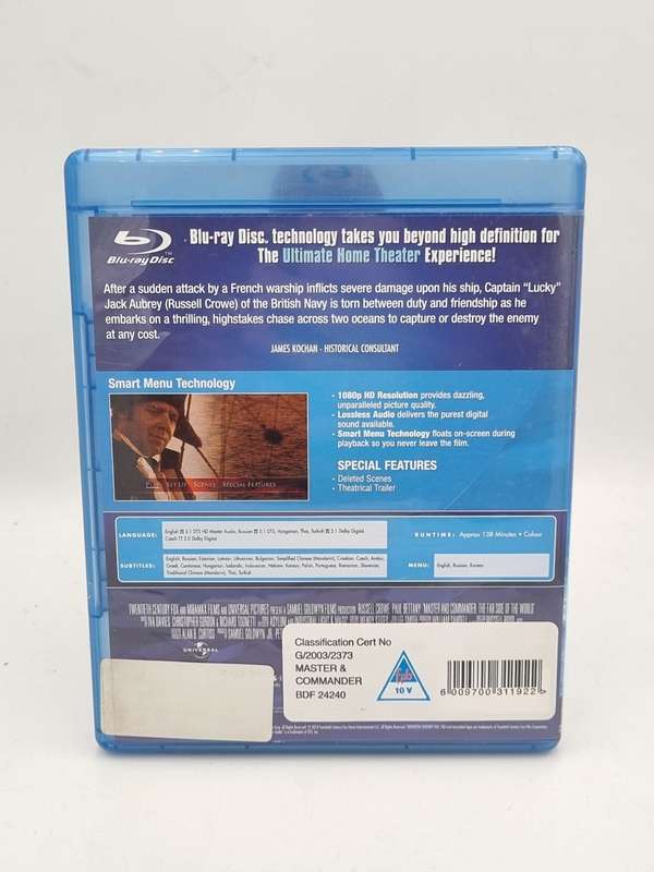 Master and Commander The Far Side of the World Blu-Ray Disc - Russell Crowe