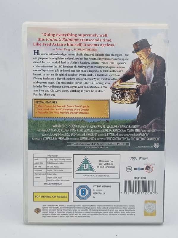 Finian`s Rainbow DVD - Fred Astaire, Petula Clarke & Tommy Steele