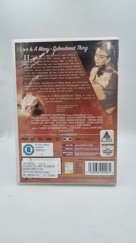 Love is a Many Splendored Thing DVD - William Holden & Jennifer Jones