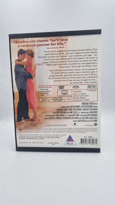 Sweet November DVD - Keanu Reeves & Charlize Theron