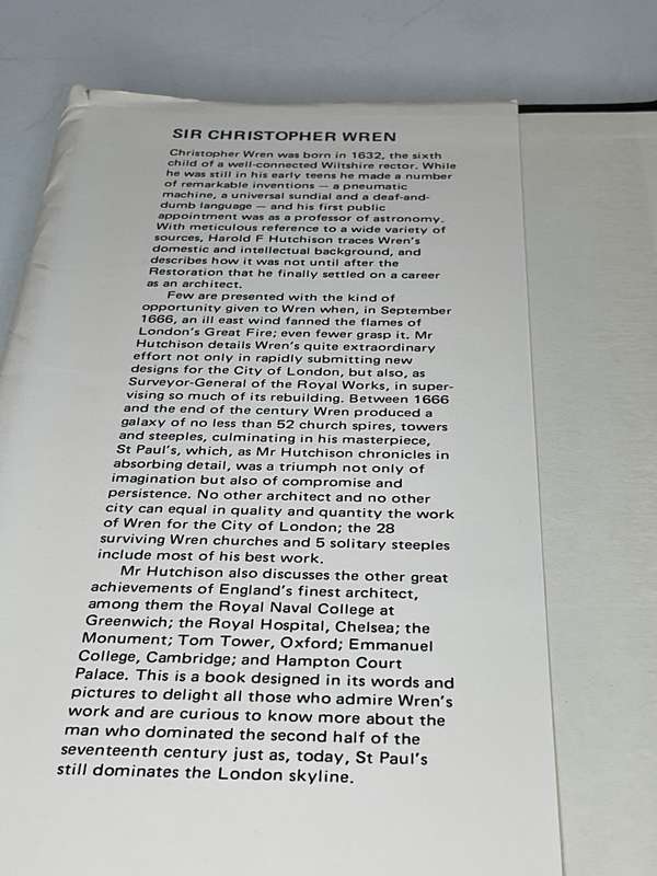 Sir Christopher Wren ~ A Biography by Harold F Hutchinson