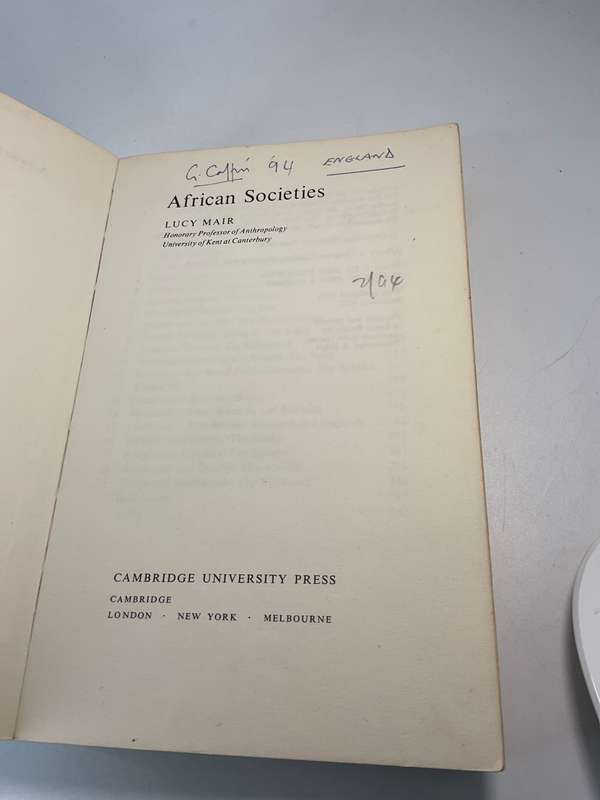 African Societies by Lucy Mair | Cambridge University Press 1974