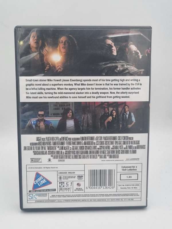 American Ultra DVD - Jesse Eisenberg & Kristen Stewart