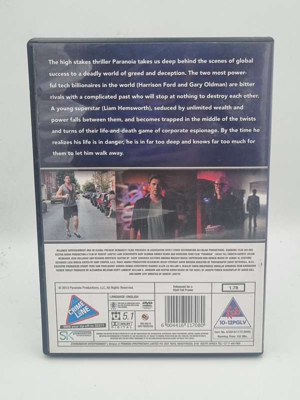 Paranoia DVD - Harrison Ford
