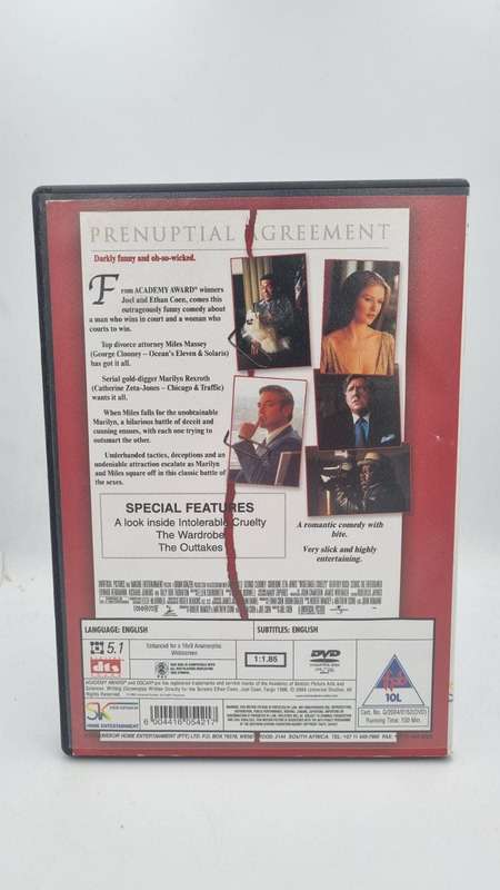 Intolerable Cruelty DVD - George Clooney & Catherine Zeta-Jones