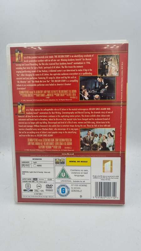 The Jolson Story & Jolson Sings Again DVD