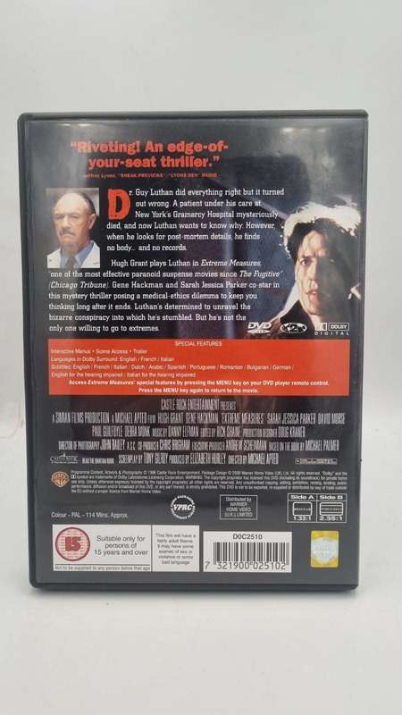 Extreme Measures DVD - Hugh Grant & Gene Hackman
