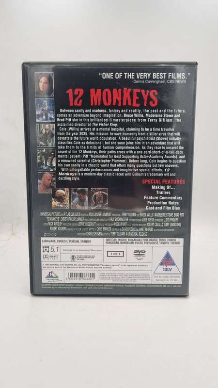 12 Monkeys DVD - Bruce Willis, Madeleine Stowe & Brad Pitt