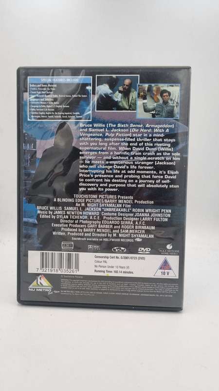 Unbreakable DVD - Bruce Willis & Samuel L Jackson