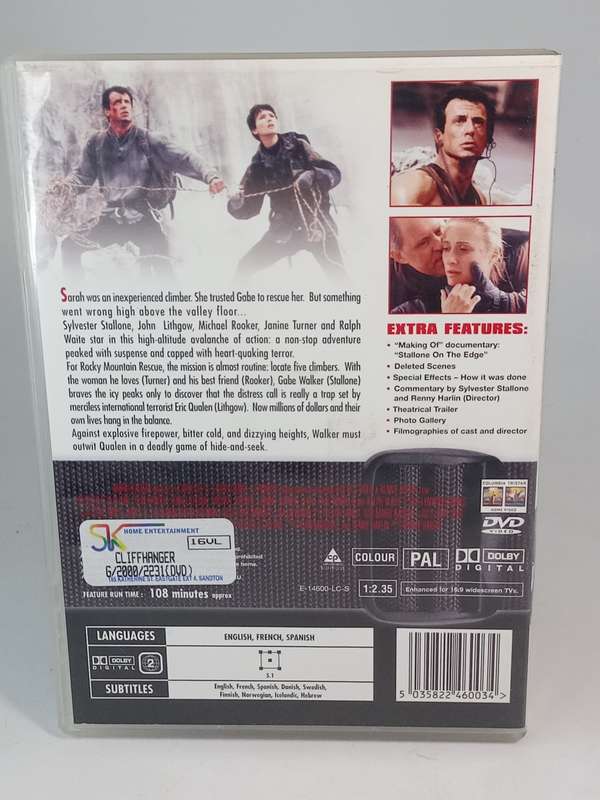 Cliffhanger DVD - Sylvester Stallone