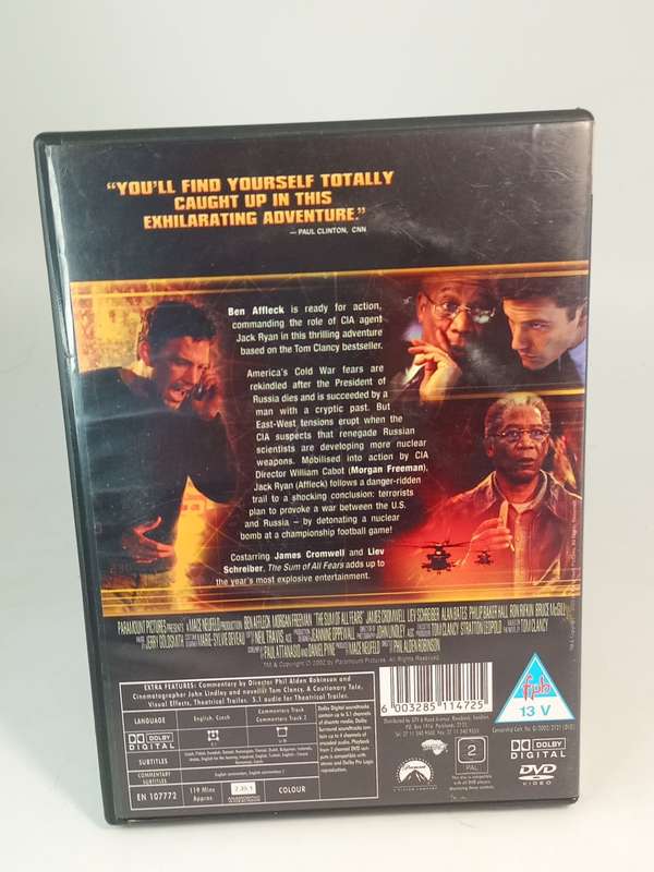 The Sum of All Fears DVD - Ben Affleck & Morgan Freeman