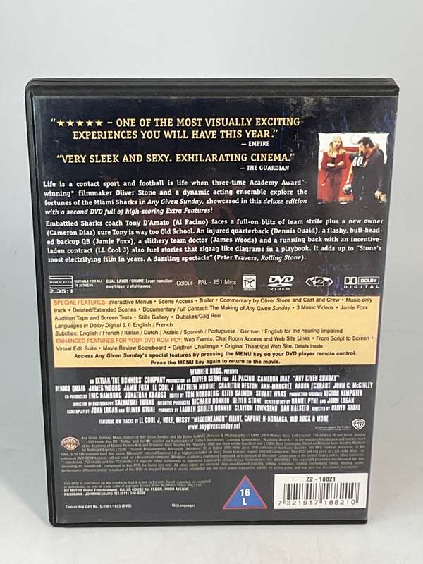 Any Given Sunday DVD - Al Pacino, Cameron Diaz