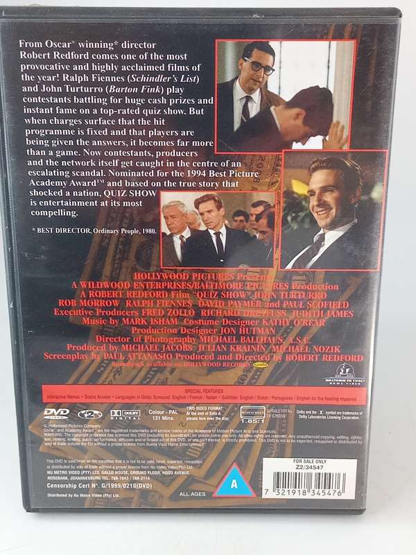 Quiz Show DVD - Robert Redford