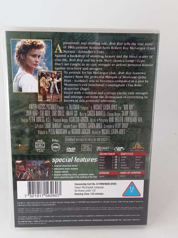 Rob Roy DVD - Liam Neeson & Jessica Lange