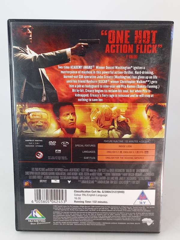 Man on Fire DVD - Denzel Washington