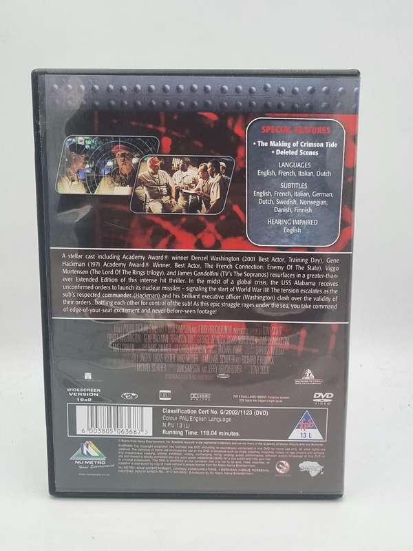Crimson Tide DVD - Denzel Washington & Gene Hackman | Extended Edition