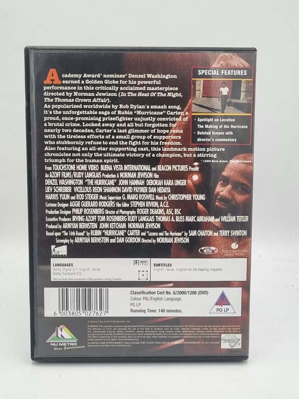 The Hurricane DVD - Denzel Washington
