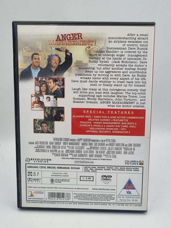 Anger Management DVD - Jack Nicholson & Adam Sandler