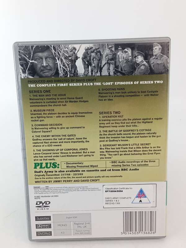 Dad's Army - The Complete First Series plus "Lost" Episodes of Series Two
