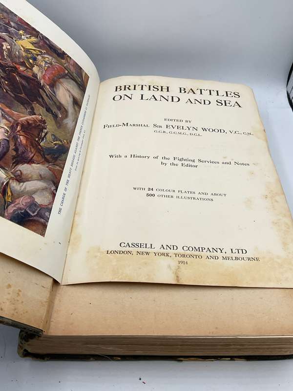 British Battles on Land and Sea Sir Evelyn Wood Volumes 1 and 2 | 1915 Think First Editions