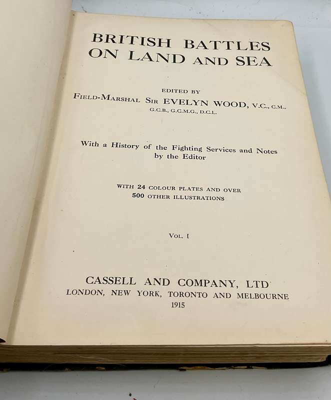 British Battles on Land and Sea Sir Evelyn Wood Volumes 1 and 2 | 1915 Think First Editions
