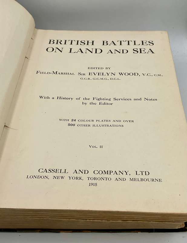 British Battles on Land and Sea Sir Evelyn Wood Volumes 1 and 2 | 1915 Think First Editions