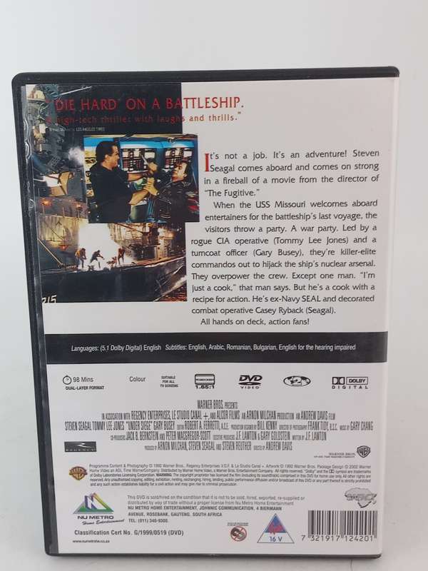 Under Siege DVD Steven Seagal