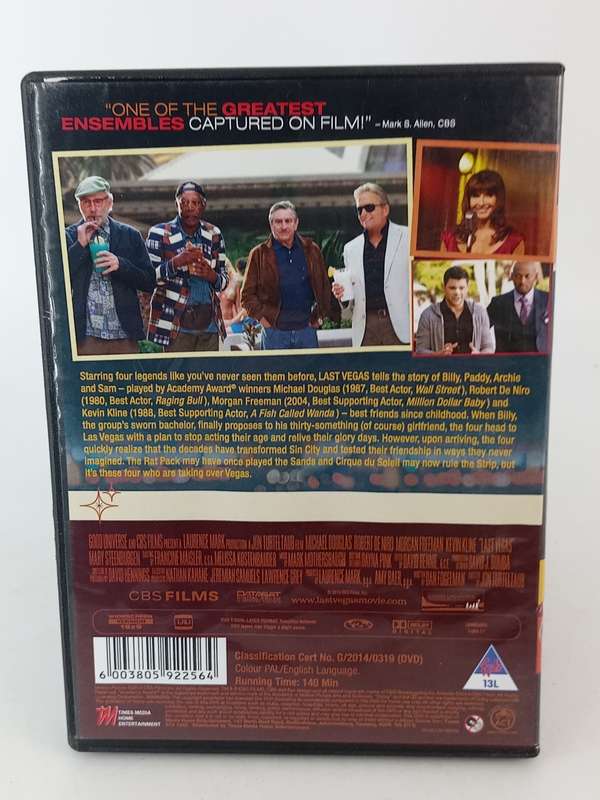 Last Vegas DVD - Douglas, De Niro, Freeman & Kline