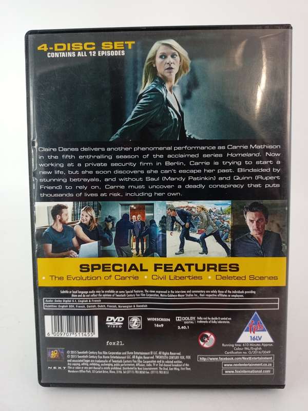 Homeland - The Complete Fifth Season DVDs - 4 disc set