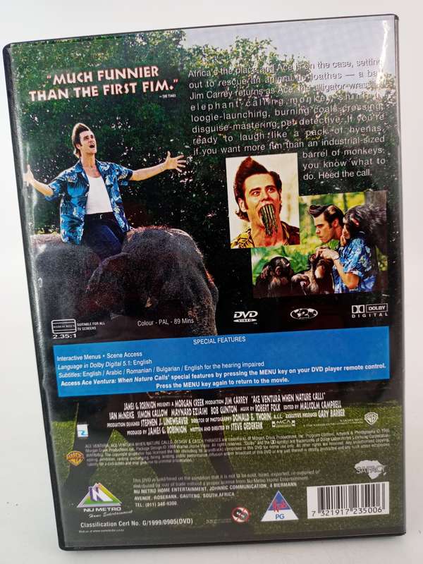 Ace Ventura When Nature Calls DVD - Jim Carrey
