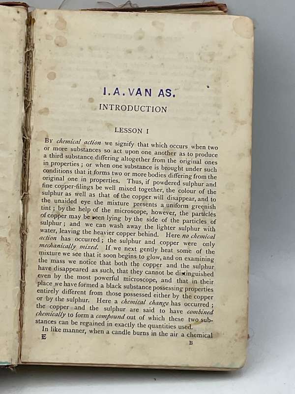 Lessons in Elementary Chemistry by Sir Henry E. Roscoe 1900
