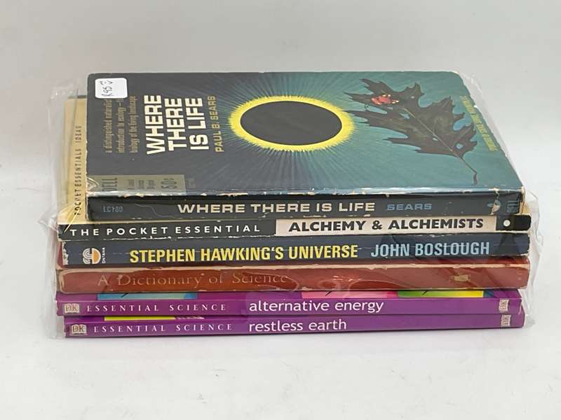 Collection Science Books ~ Stephen Hawkins, Dictionary, Alchemy...
