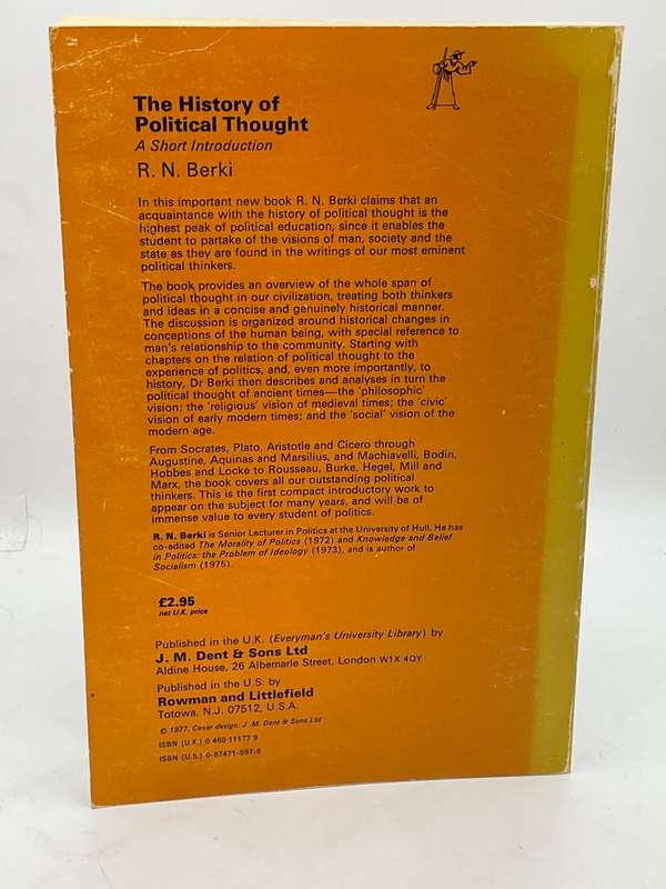 The History of Political Thought: A Short Introduction - R. N. Berki